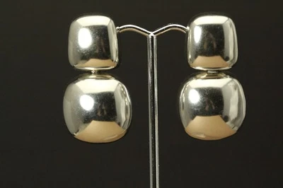 Vintage Sterling Silver 925 Mexico Puffy Clip On Earrings 19.9 Grams(EAR5761) - Image 1 of 4