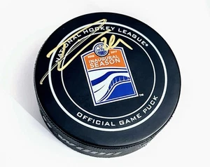 Inaugural Season Leon Draisaitl Signed Hockey Puck NHL Official Game Puck w/ COA - Picture 1 of 3