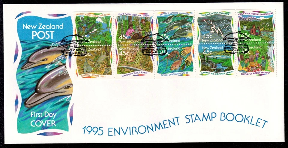 Nueva Zelanda 1995 Protección Ambiental Primer Día Cubierta FDC Bloque SC 1268a Foto 1 de 1