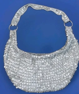 Y2K 2000 Bling Silver Shoulder Bag Purse EUC Clean - Picture 1 of 5