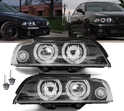 Angel Eyes Xenon Scheinwerfer Set Schwarz D2S+2x Brenner passt für BMW E39 95-00 - Bild 1 von 4