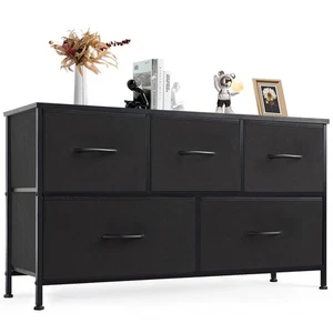 Dresser for Bedroom, 5 Storage Drawers, Wide Fabric Closet Chests Organizer T... - Picture 1 of 7
