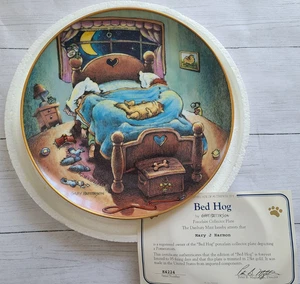 Plato de coleccionista Danbury Mint BED HOG Pomerania perro Gary Patterson certificado de autenticidad E4224 - Imagen 1 de 4