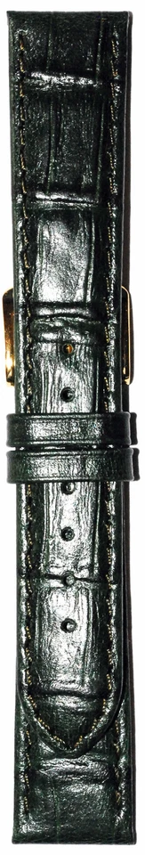 Speidel Wild Croco pulseira de relógio costurada grão grande marrom verde bronzeado 18 19mm  - Imagem 1 de 2