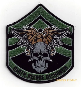 DEATH BEFORE ENHONOR MÜTZE AUFNÄHER US ARMEE MARINES MARINE LUFTWAFFE PIN UP SSGT QUILT - Bild 1 von 1