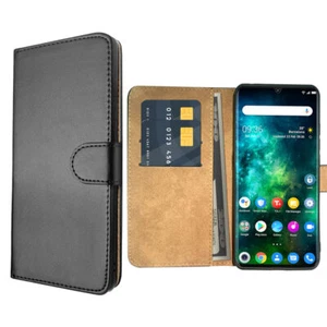 Leather Wallet Flip Cover Case for TCL 10 Pro (Black) Black - Picture 1 of 6