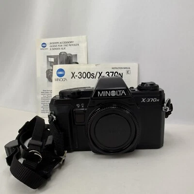 Minolta X-370n 35mm SLR Film Camera W/ Manual LEVER STUCK NEEDS REPAIR No Lens - Image 1 of 4