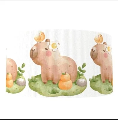 3" Capybara Grosgrain Ribbon 5 yards Hair bow ribbon 1271534 - Image 1 of 2