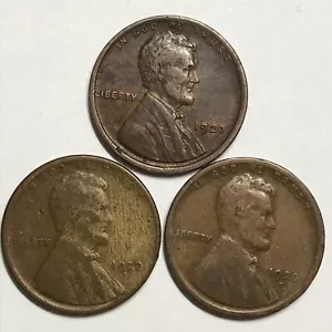 1920 1920D 1920S PDS Lincoln Wheat Cents Very Nice Coin 923 - Picture 1 of 1