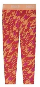 Nike Girls Drifit AOP Leggings Peach Pink Size 5 MSRP $30.00 - Picture 1 of 2
