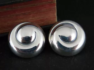 James Avery 925 Sterling Silver Swirl Round Circle Button Post Earrings - Picture 1 of 6