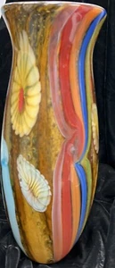 Vintage Murano? Millefiori Art Glass Vase Multi Color Mid Century 15" , DD-5 - Picture 1 of 7