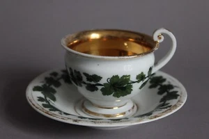 Meissen Weinlaub Kaffeetasse mit Untertasse Gold Stark Berieben Chips Knaufzeit - Picture 1 of 14