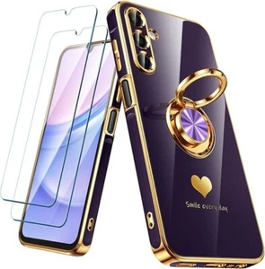For Samsung Galaxy A15 5G Case with 2 Pack Screen Protector, 360° Rotatable Ring - Picture 1 of 6