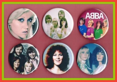 ABBA / 6 Assorted 56mm Badges - Set 14 - Summer Night City - Image 1 of 2