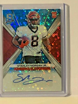 2019 Panini Spectra Rookie Autographs Neon Blue #30 Stanley Morgan Jr./99 - Image 1 of 2