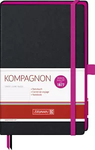 Notizbuch Brunnen Kompagnon schwarz und pink liniert 12,5x19,5cm 10-5572726 - Bild 1 von 3