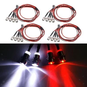 4set fari per 1/5 1/8 1/10 1/12 1/16 rc auto camion 4 led kit luce fai da te - Foto 1 di 12