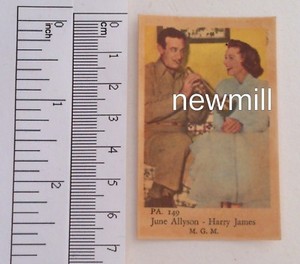 Harry James June Allyson Old Trading Card 1958 Music Jazz MINT Sweden