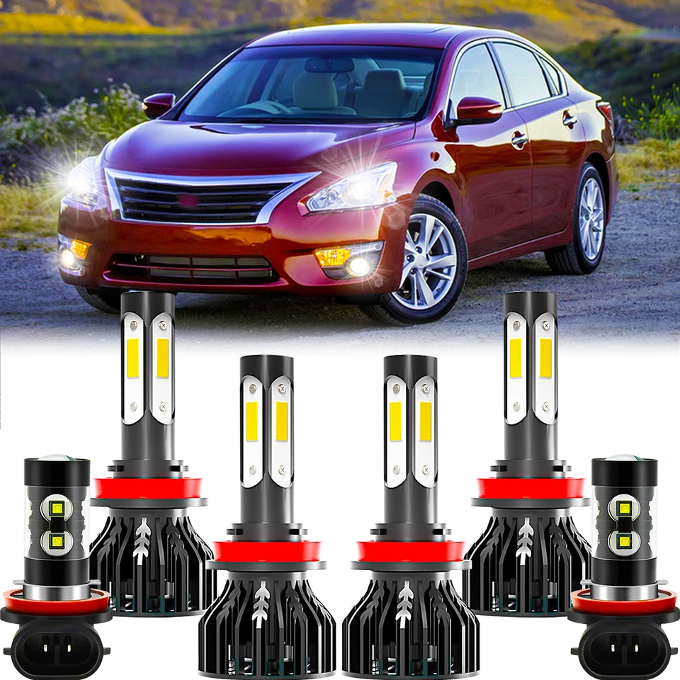 For 2013 2014 2015 Nissan Altima Combo LED Headlight Hi/Low+Fog light bulbs Kit - Image 1 of 4