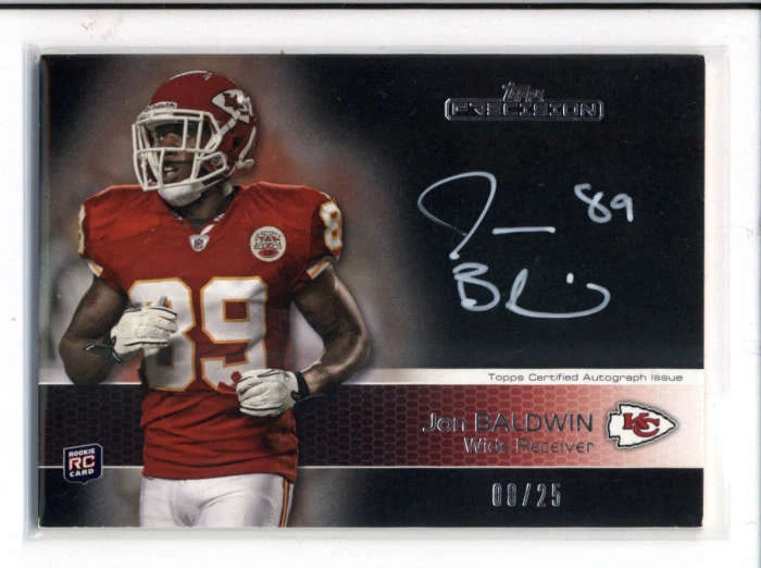 JON BALDWIN 2011 TOPPS PRECISION ROOKIE SILVER INK AUTOGRAPH AUTO #08/25 AX3841 - Image 1 of 1