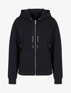 $140 Armani Exchange Women's, No Evil Full Zip Fleece Hooded Sweatshirt,Black,XL - Picture 1 of 7