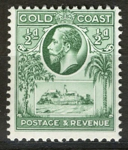 Goldcoast 1928, 1/2d KGV and Christiansborg Fortress near Accra MNH, Mi 88 - Picture 1 of 1