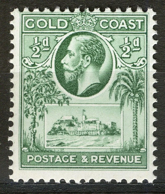 Goldcoast 1928, 1/2d KGV y fortaleza de Christiansborg cerca de Accra MNH, Mi 88 Foto 1 de 1