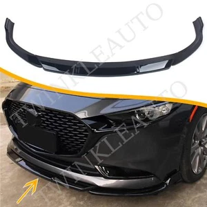 For Mazda 3 Sedan Axela Glossy Black Front Bumper Lip Body Kit Spoiler 2020-2021 - Picture 1 of 14