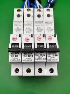 Wylex RCBO B16 NSBS16-B/1 B20 NSBS20-B/1 B32 NSBS32-B/1 B40 NSBS40-B/1 - Imagen 1 de 8