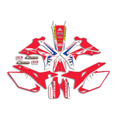 2013 - 2016 年本田 CRF 450 R 蓝色图形 450R 套件 CRF450R 带背景贴花 — 第 1/4 张图片