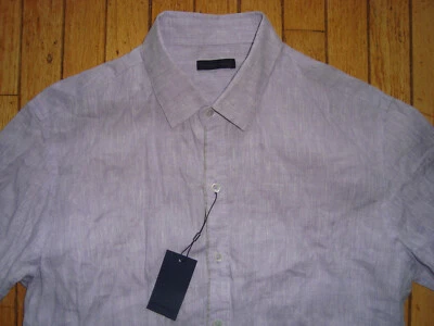 ZACHARY PRELL MEN'S SHORTSLEEVES PURPLE LINEN SHIRT SIZE MEDIUM BNWT@$148.00 - Image 1 of 4