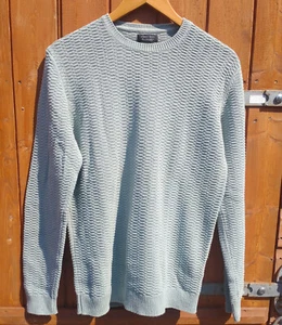 ZARA - MENS L OLIVE GREEN COTTON CREW NECK JUMPER - 42" CHEST SWEATER - EXC COND - Picture 1 of 1