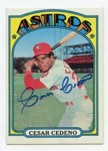 CESAR CEDENO Vintage Signed 1972 Topps #65 Astros Guaranteed Authentic KOA - Picture 1 of 1