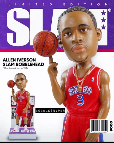 ALLEN IVERSON Philadelphia 76ers "Slam Magazine Cover" Exclusive NBA Bobblehead Cover