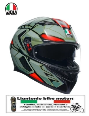 CASCO INTEGRALE AGV K3 DECEPT OPACO E22.06 DOPPIA VISIERA PINLOCK OMAGGIO - Immagine 1 di 4