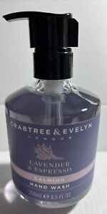 Crabtree & Evelyn Calming Hand Wash Lavender Espresso 8.5oz + pump NEW 🖐🏼❤️