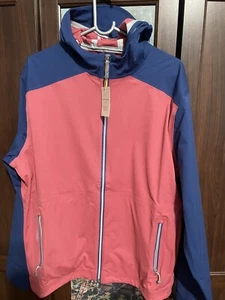 Peter Millar Mens Hyperlight Link 3L Jacket Size L Golf Hooded Jacket Cape Navy - Picture 1 of 5