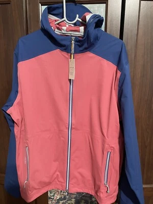 Peter Millar Mens Hyperlight Link 3L Jacket Size L Golf Hooded Jacket Cape  Navy - Image 1 of 4