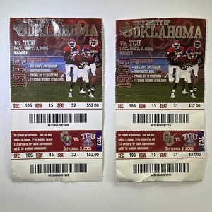 2005 Oklahoma Sooners v TCU Horned Frogs Full Tickets Adrian Peterson 63 yds 1 T - Picture 1 of 12