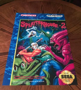 Splatterhouse 2 Sega Genesis box case art retro video game 24" poster print - Picture 1 of 3