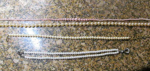 MICHAEL KORS *Lotto Vintage MCM di 4 Collane Finte Perle Perle Bianco e ROSA (Giappone)