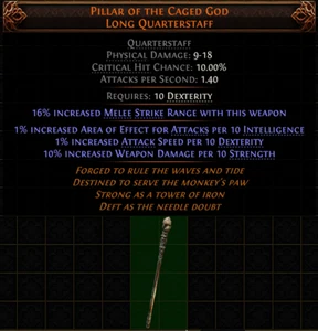 đź’ĄPath Of Exile 2đź’ĄDawn Of The Huntđź’ĄQuarterstaffđź’ĄPillar Of The Caged Staff - Picture 1 of 1