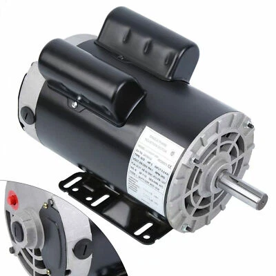 5 HP Air Compressor Electric Motor Single Phase 3450RPM 7/8" Shaft Heavy Duty - Image 1 of 4