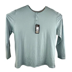 5.11 Tactical Shirt Mens XXL Blue Zone Long Sleeve Henley Performance Adult New - Picture 1 of 5