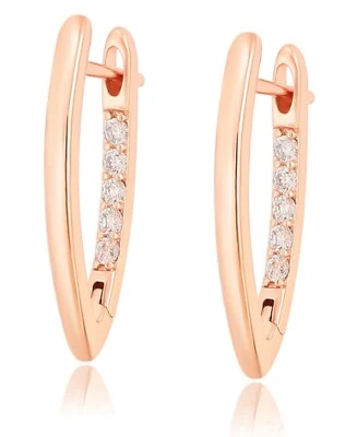 Top Qualität! Luxus  Ohrringe Creolen  Zirkonia 18K  Rosegold vergoldet Neu - Bild 1 von 3