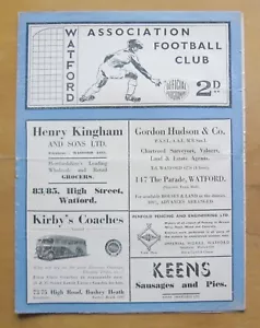 WATFORD v QUEENS PARK RANGERS QPR 1947/1948 *Good Condition Football Programme* - Picture 1 of 3