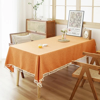 Tablecloth Rectangular Dining Table Cloth Home Decor Tassel Lace Tablecloth - Image 1 of 4