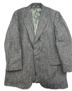 Harris Tweed Mens Coat Jacket Size 42 Gray Handwoven 100% Pure Scottish Wool USA - Picture 1 of 21