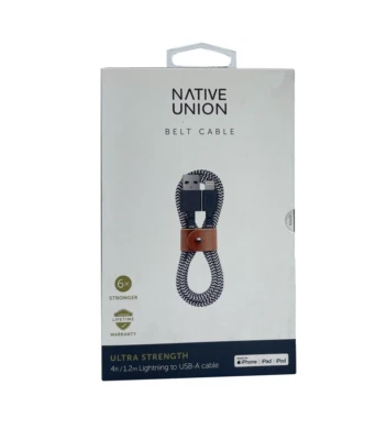 Native Union Ultra Strength Belt Cable  (1.2M) Zebra MFI Certified Lightning USB - Image 1 of 4